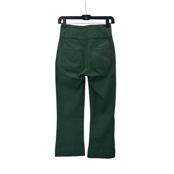 Ulla Johnson Green Ellis Exposed Button Up High Waist Jeans Size 2